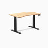 Desky Dual Ergo Edge Sit Stand Desk, Bamboo desktop, Matte Black frame
