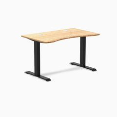 Desky Zero Ergo Edge Office Desk, Bamboo desktop, Matte Black frame