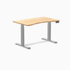 Desky Dual Ergo Edge Sit Stand Desk, Bamboo desktop, Gray frame