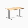 Desky Dual Bamboo Sit Stand Desk, Bamboo desktop, Gray frame