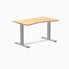 Desky Zero Ergo Edge Office Desk, Bamboo desktop, Gray frame