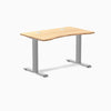 Desky Zero Ergo Edge Office Desk, Bamboo desktop, Gray frame