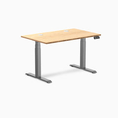 Desky Dual Bamboo Sit Stand Desk, Bamboo desktop, Space Gray frame