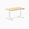 Desky Dual Bamboo Sit Stand Desk, Bamboo desktop, White frame