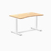 Desky Zero Ergo Edge Office Desk, Bamboo desktop, White frame