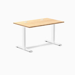 Desky Zero Bamboo Office Desk, Bamboo desktop, White frame