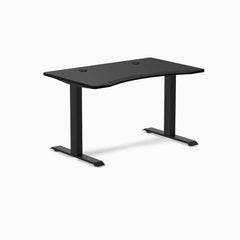Desky Zero Ergo Edge Office Desk, Black desktop, Matte Black frame