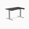 Desky Dual Ergo Edge Sit Stand Desk, Black desktop, Gray frame