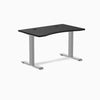 Desky Zero Ergo Edge Office Desk, Black desktop, Gray frame