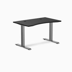 Desky Zero Ergo Edge Office Desk, Black desktop, Space Gray frame