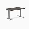 Desky Zero Scalloped Laminate Office Desk, Burnished Wood desktop, Space Gray frame