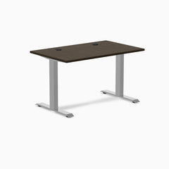 Desky Zero Bamboo Office Desk, Dark Bamboo desktop, Gray frame