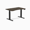 Desky Dual Ergo Edge Sit Stand Desk, Dark Bamboo desktop, Matte Black frame