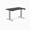 Desky Dual Ergo Edge Sit Stand Desk, Dark Bamboo desktop, Gray frame