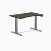 Desky Dual Ergo Edge Sit Stand Desk, Dark Bamboo desktop, Space Gray frame