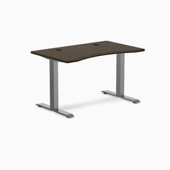 Desky Zero Ergo Edge Office Desk, Dark Bamboo desktop, Space Gray frame