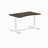 Desky Zero Ergo Edge Office Desk, Dark Bamboo desktop, White frame