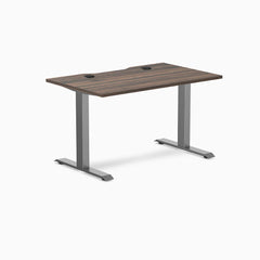 Desky Zero Scalloped Laminate Office Desk, Jarrah Legno desktop, Space Gray frame
