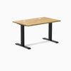 Desky Zero Rubberwood Office Desk, Light Oak desktop, Matte Black frame