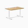Desky Zero Rubberwood Office Desk, Light Oak desktop, White frame