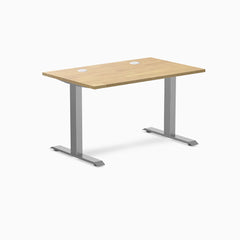 Desky Zero Rubberwood Office Desk, Light Oak desktop, Space Gray frame