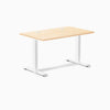 Desky Zero Hardwood Office Desk, Maple desktop, White frame