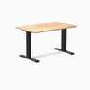Desky Zero Rubberwood Office Desk, Natural Timber desktop, Matte Black frame