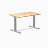 Desky Zero Rubberwood Office Desk, Natural Timber desktop, Gray frame
