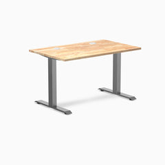 Desky Zero Rubberwood Office Desk, Natural Timber desktop, Space Gray frame