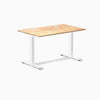 Desky Zero Rubberwood Office Desk, Natural Timber desktop, White frame