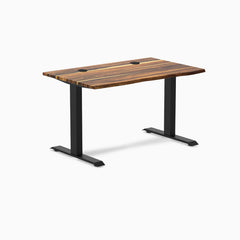 Desky Zero Hardwood Office Desk, Pheasantwood desktop, Matte Black frame