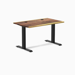 Desky Zero Hardwood Office Desk, Saman desktop, Matte Black frame