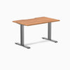 Desky Zero Scalloped Laminate Office Desk, Prime Oak desktop, Space Gray frame