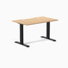 Desky Zero Scalloped Laminate Office Desk, Sublime Teak desktop, Matte Black frame