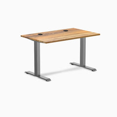 Desky Zero Hardwood Office Desk, Teak desktop, Space Gray frame