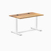Desky Zero Hardwood Office Desk, Teak desktop, White frame