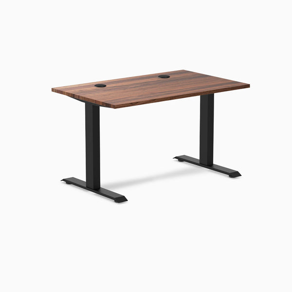 Desky Zero Hardwood Office Desk, Walnut desktop, Matte Black frame