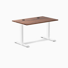 Desky Zero Hardwood Office Desk, Walnut desktop, White frame