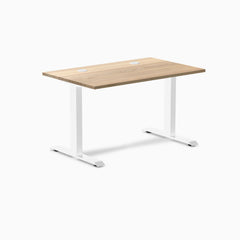 Desky Zero Hardwood Office Desk, White Ash desktop, White frame