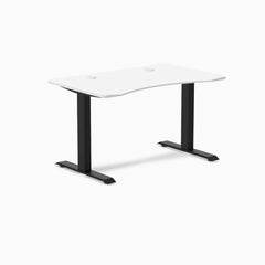 Desky Zero Ergo Edge Office Desk, White desktop, Matte Black frame