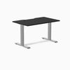 Desky Zero Scalloped Laminate Office Desk, Black desktop, Gray frame