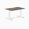 Desky Zero Scalloped Laminate Office Desk, Jarrah Legno desktop, White frame