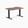 Desky Zero Scalloped Laminate Office Desk, Natural Walnut desktop, Matte Black frame