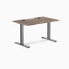 Desky Zero Scalloped Laminate Office Desk, Natural Walnut desktop, Space Gray frame