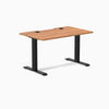 Desky Zero Scalloped Laminate Office Desk, Prime Oak desktop, Matte Black frame