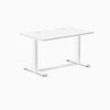 Desky Zero Scalloped Laminate Office Desk, White desktop, White frame