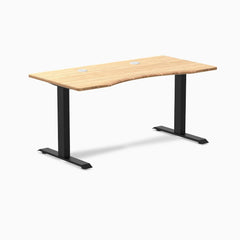 Desky Zero Ergo Edge Office Desk, Bamboo desktop, Matte Black frame