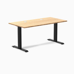 Desky Zero Bamboo Office Desk, Bamboo desktop, Matte Black frame