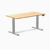 Desky Dual Bamboo Sit Stand Desk, Bamboo desktop, Gray frame