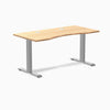 Desky Zero Ergo Edge Office Desk, Bamboo desktop, Gray frame